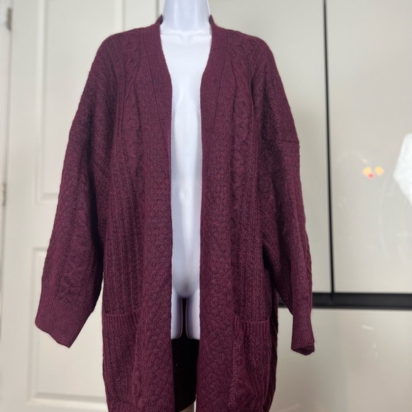 Terra & Sky Cranberry Knit Cardigan - Picture 2 of 10